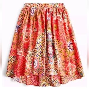 J. Crew High Low Cotton Pleat-Front Skirt in Paisley Print Women's Size 0 NWOT